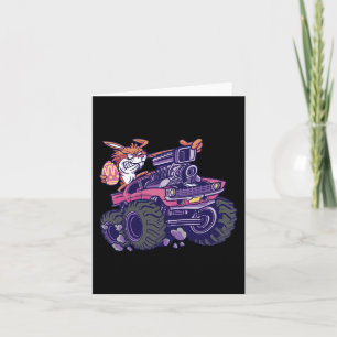Carte Enfants Bunny Happy Pâques Monster Truck Amateurs