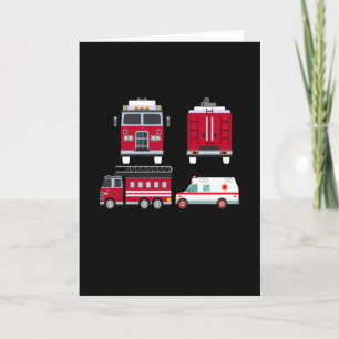 Carte Enfants Camion de Pompiers Garçons Filles