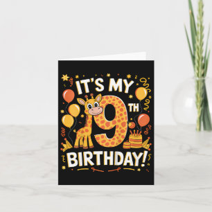 Carte Enfants C'est ma 9e joyeuse Giraffe anniversaire 9