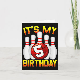 Carte Enfants C'est mon 5e anniversaire Bowling 5 ans Bi