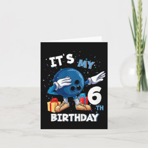 Carte Enfants C'est mon 6ème anniversaire 6 ans Bowling