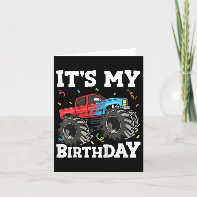 Carte Enfants C'Est Mon Anniversaire Monster Camion Anni (Devant)
