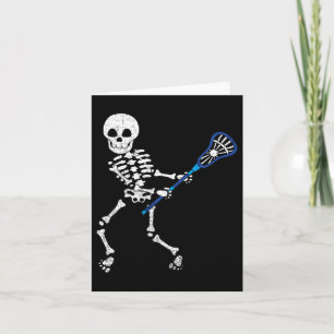 Carte Enfants Chemise Halloween Skeleton Lacrosse Sport 