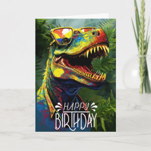 Carte Enfants Cool Dinosaur Jungle Anniversaire