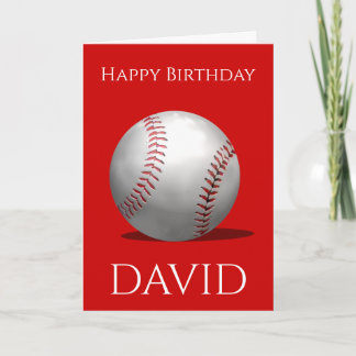 Carte Enfants d'anniversaire de baseball rouge Sports