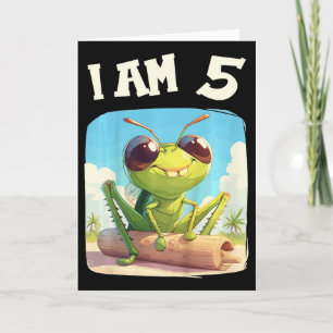 Carte Enfants de 5 ans 5 ans Anniversaire Criquet Garçon