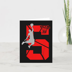 Carte Enfants de 5 ans 5ème Basketball Anniversaire Fête
