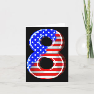 Carte Enfants de 8 ans Drapeau Amérique États-Unis 8e An