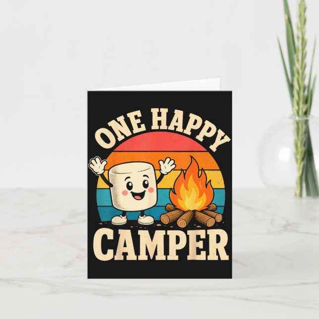 Carte Enfants de camping marshmallow mignon feu de camp  (Devant)