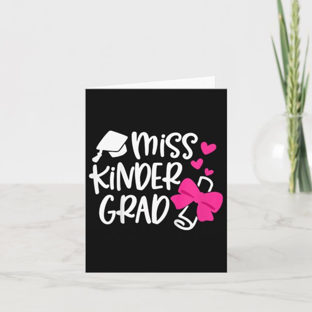 Carte Enfants de la maternelle Graduation Miss Kinder Gr (Devant)