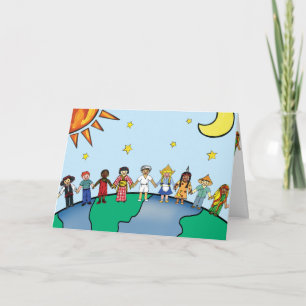 Carte Enfants de la salutation du monde Carte-Nouvelle