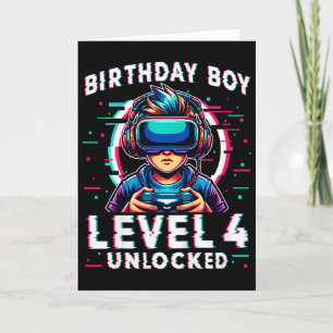 Carte Enfants de niveau 4 déverrouillés 4 ans Anniversai