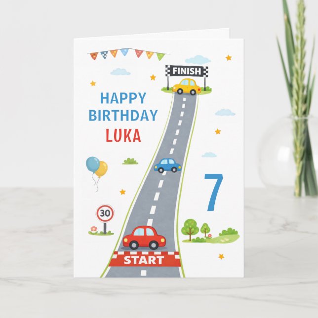Carte Enfants de voiture de course Piste de course Joyeu (Devant)