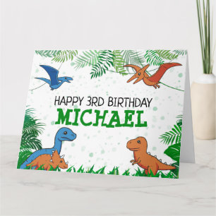 Carte Enfants Dino Jurassic Trex Boy Dinosaur Anniversai