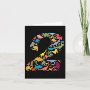 Carte Enfants Dinosaur 2e anniversaire garçon 2 ans T-re