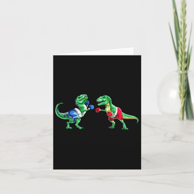 Carte Enfants Dinosaure Boxe T Rex T Chemise Gants Cadea (Devant)