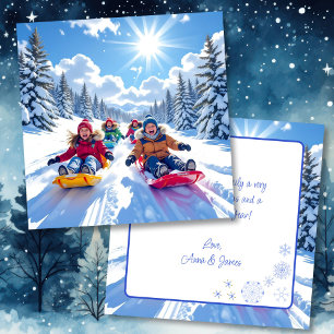 Carte Enfants Dormir Hiver Noël personnalisé