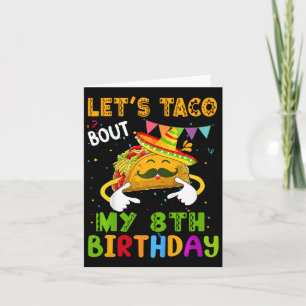 Carte Enfants Drôle Taco Bout Mon 8e anniversaire Cinco