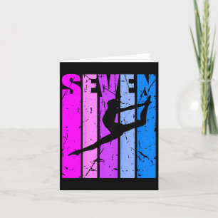 Carte Enfants Filles Gymnastique 7e anniversaire Danse D