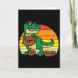 Carte Enfants Footb Américain Trex Dinosaure Rétro Garço