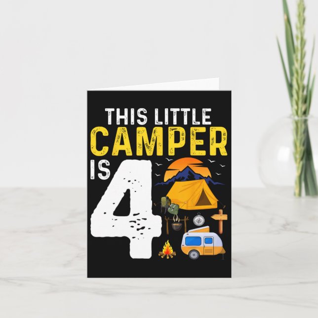 Carte Enfants Funny 4e Camping Anniversaire Camper Lover (Devant)