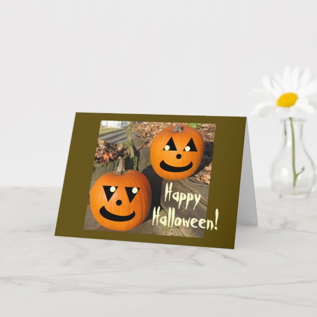 Carte Enfants Funny Halloween Pays Citrouilles (Petite plante)