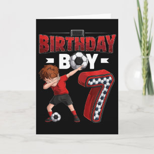 Carte Enfants Garçon Dabbing 7 Ans Joueur de Football 7e