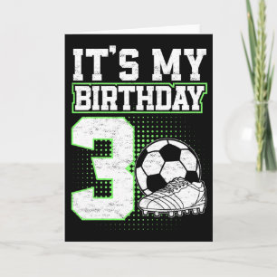 Carte Enfants Garçon Football 3 Ans C'est Mon 3e Anniver