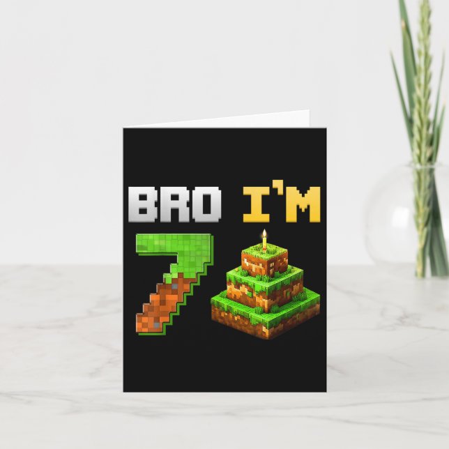 Carte Enfants Garçon Son 7ème Anniversaire Jeu de Bro Pi (Devant)