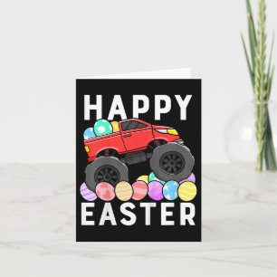 Carte Enfants Garçons Joyeux Camion Monstre de Pâques Oe