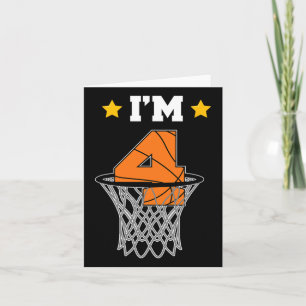 Carte Enfants I'm 4 Bysketbyll thème fête d'anniversaire
