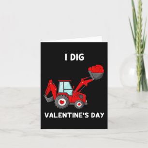 Carte Enfants Je Creuse Valentines Jour Coeurs Tracteur 