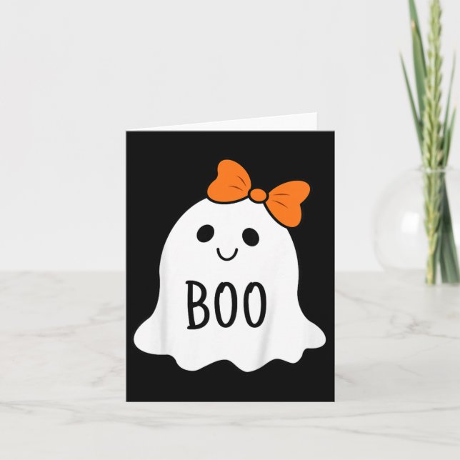 Carte Enfants Jeune Halloween Fantôme De Boo Avec Une Fi (Devant)