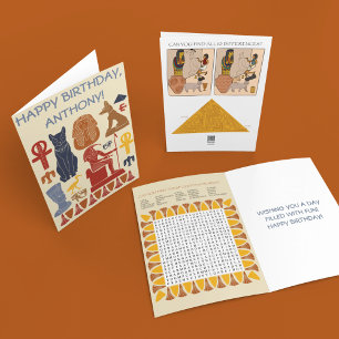 Carte Enfants Jeux et activités Egypte Thème Anniversair