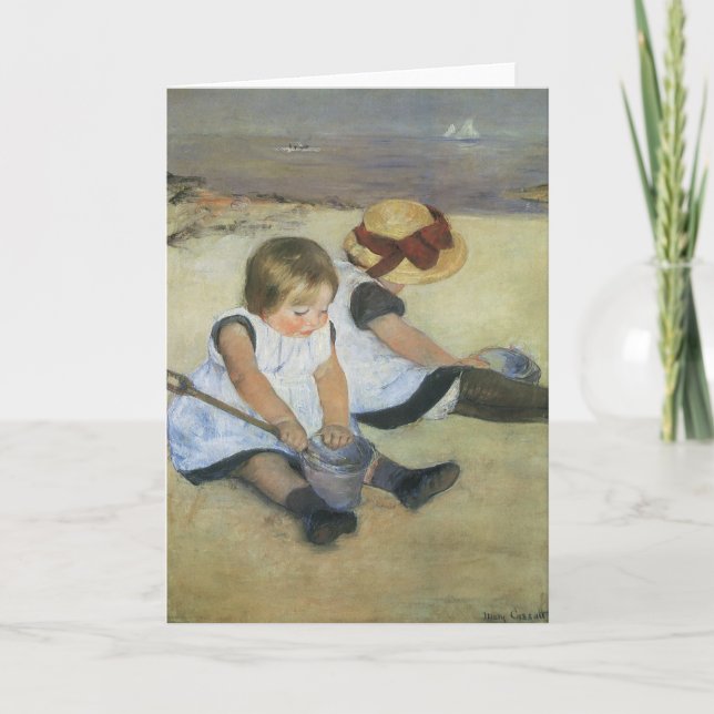 Carte Enfants jouant sur la plage par Mary Cassatt (Devant)