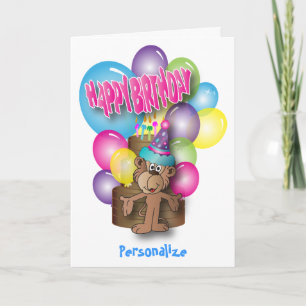 Carte Enfants Joyeux anniversaire   Singe mignon