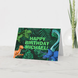 Carte Enfants Jurassic Dino Dinosaur Anniversaire person