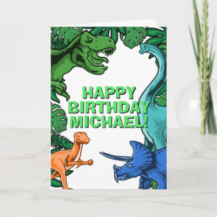Carte Enfants Jurassic Dino Personnalisable Dinosaur Ann