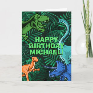 Carte Enfants Jurassic Dino Personnalisé Dinosaure Anniv