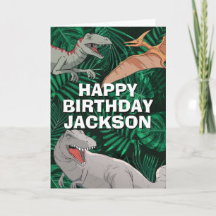 Carte Enfants Jurassic Trex Dino Dinosaur Anniversaire