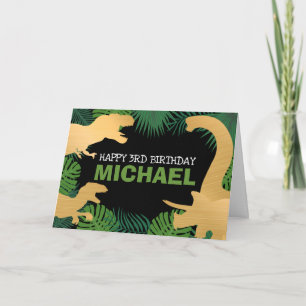 Carte Enfants Jurassic Trex Dino Dinosaur Anniversaire