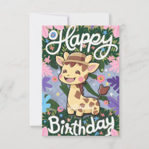 Carte Enfants magiques Giraffe Anniversaire