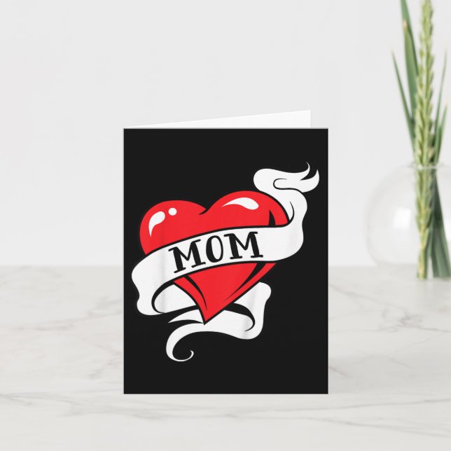 Carte Enfants Maman Tatouage Coeur pour les mères jour a (Devant)