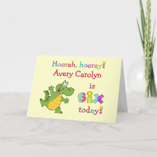 Carte Enfants mignonne 6e anniversaire Personnalisez-vou