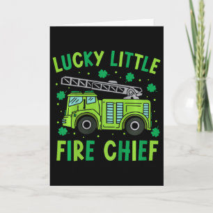 Carte Enfants Mignons Drôle Camion de Pompiers Vert Enfa