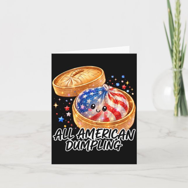Carte Enfants Mignons Édition Dumpling Américain 4 Juill (Devant)