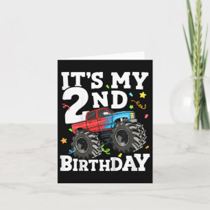 Carte Enfants Monster Camion Mon 2e anniversaire garçon 