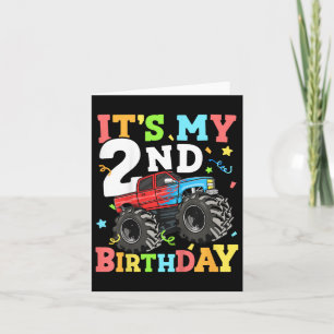 Carte Enfants Monster Camion Mon 2e anniversaire garçon