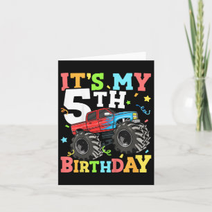 Carte Enfants Monster Camion Mon 5e anniversaire garçon