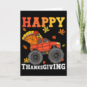 Carte Enfants Monster Truck Dinde Bonne Action de grâce